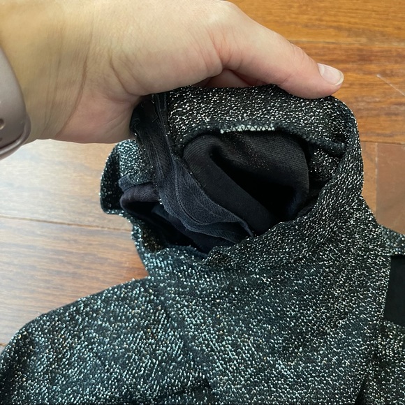 Black w/ Silver Sleeveless Turtleneck Top - Picture 2 of 12